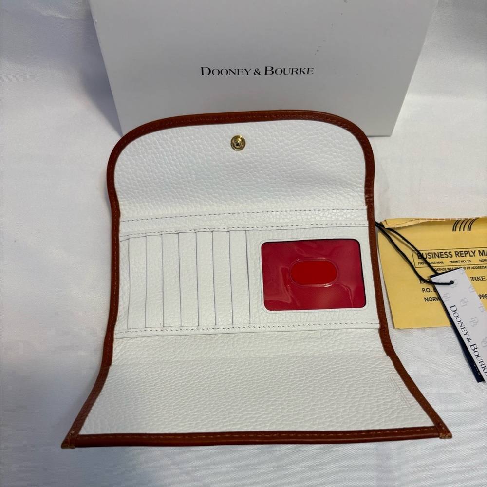 Dooney & Bourke White Leather Continental Clutch Wallet Purse New With Tags - Picture 4 of 7